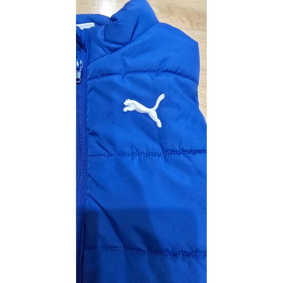 Puma Boy's Blue Full Zip Puffer Vest Size 5/6 - Picture 3 of 8